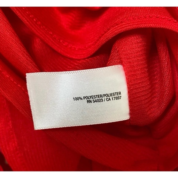 Old Navy Red White Bird Dress Size Large Short Sleeve Ruched Waist Above Knee - Picture 6 of 8